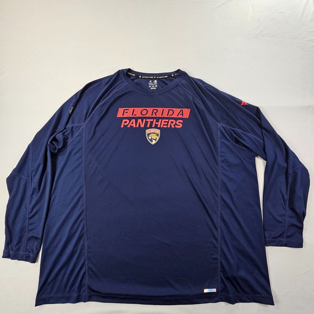 Florida Panthers Authentic Pro Blue Long Sleeve Performance T-Shirt Men's 4XL